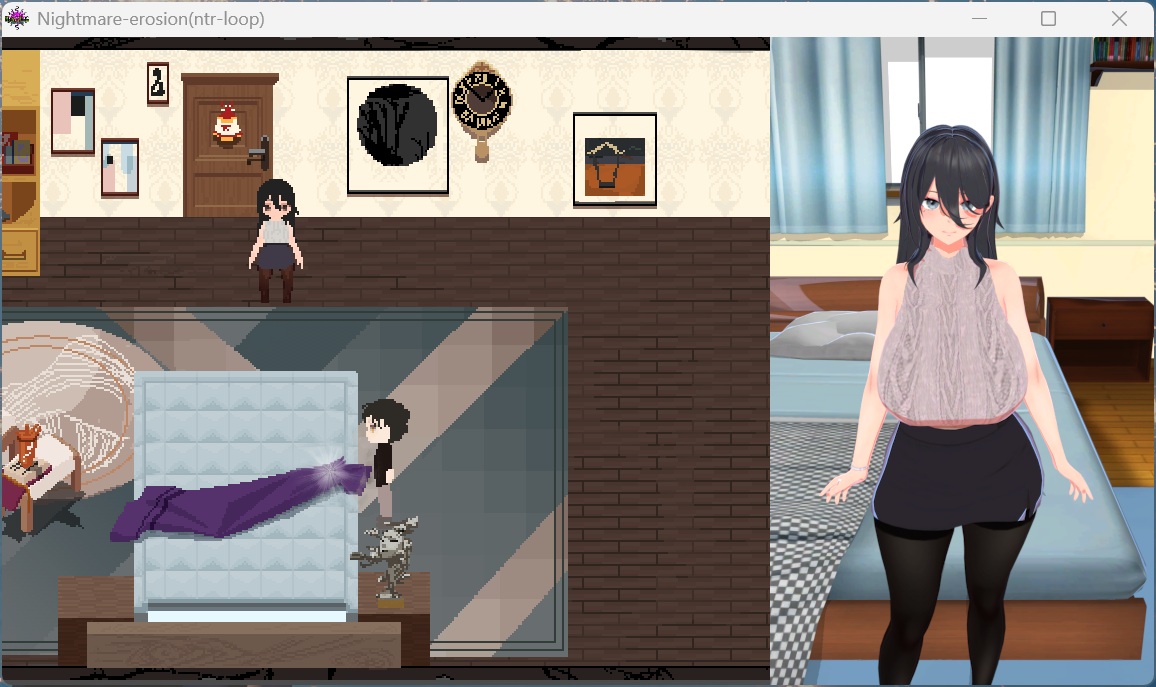 游戏双画面设计左侧像素右侧3D渲染