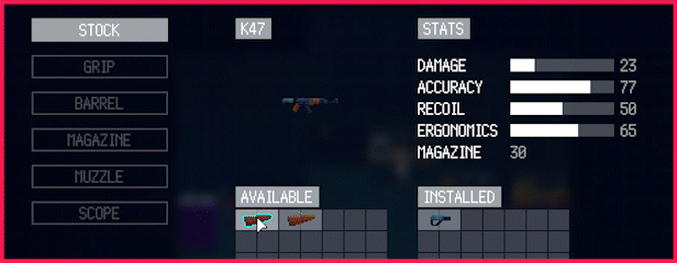 游戏中的武器改装演示