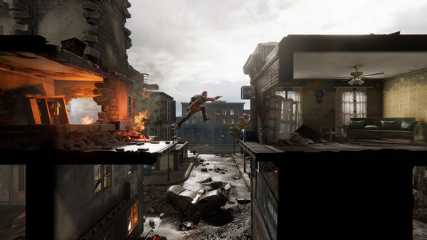 游戏场景截图展示废墟城市