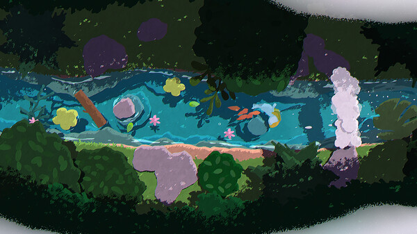 Naiad 游戏画面:与小动物互动