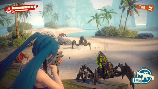 激烈的海滩战斗场景