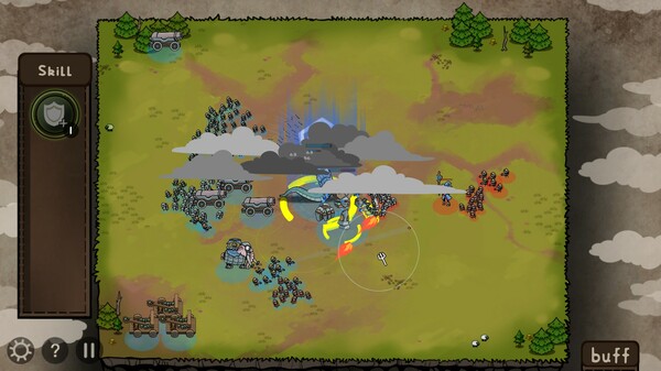 激烈的战场厮杀与技能释放特效