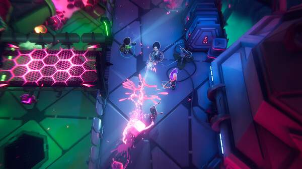 充满霓虹色彩的地图场景