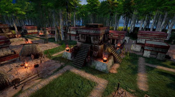 繁荣的城市街道与建筑