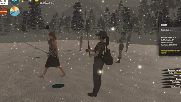 不同季节下的旅馆外貌