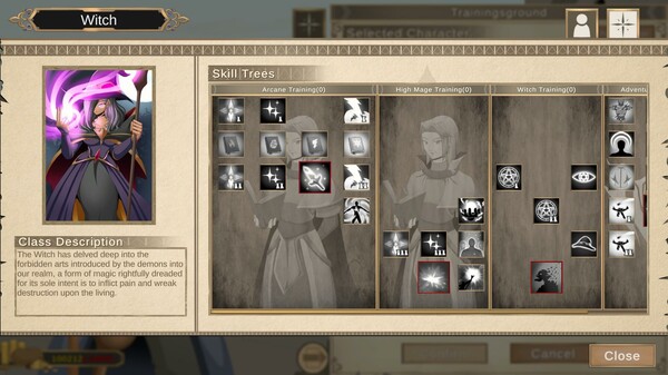 技能树与角色加点界面