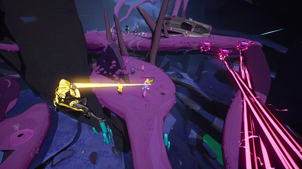 游戏实机战斗画面,展示角色在空中释放技能攻击敌人